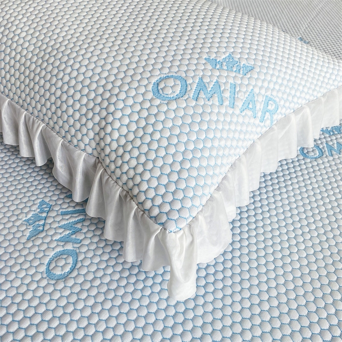 91家纺网 家纺一手货源 找家纺 叠派家纺 2024新款抗菌冰豆豆床裙款凉席-皇冠系 冰豆豆皇冠系列-床裙款-天空蓝