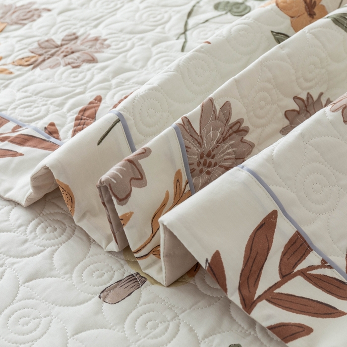 91家纺网 家纺一手货源 找家纺 优乐家纺 2025新款纯棉印花夹棉系列床盖三件套-纽扣款 南薇