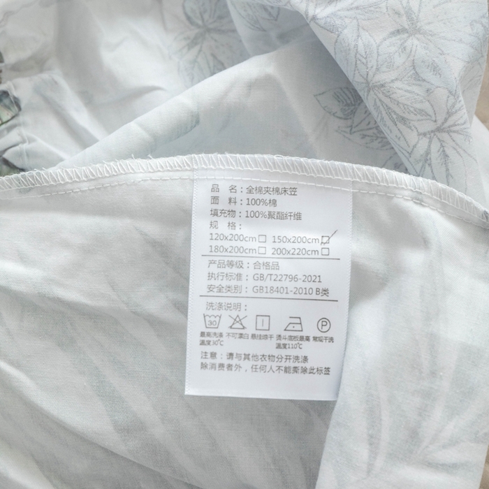 91家纺网 家纺一手货源 找家纺 优乐家纺 2025新款纯棉印花夹棉床笠三件套系列-纽扣款 早春