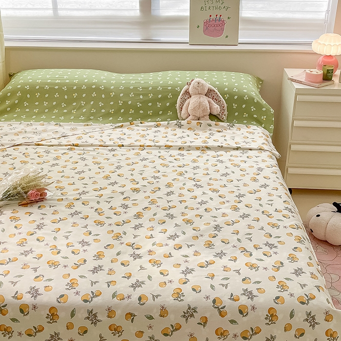 91家纺网 家纺一手货源 找家纺 绵庭家纺 2024新款全棉印花隔脏睡袋 蜜橙