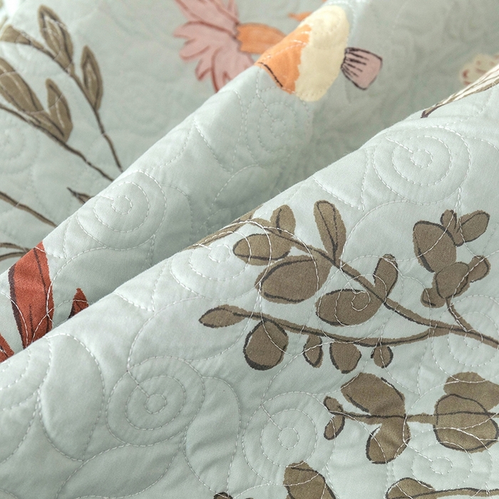 91家纺网 家纺一手货源 找家纺 优乐家纺 2025新款全棉斜纹13376单层被套夹棉床盖款四件套 南薇-兰