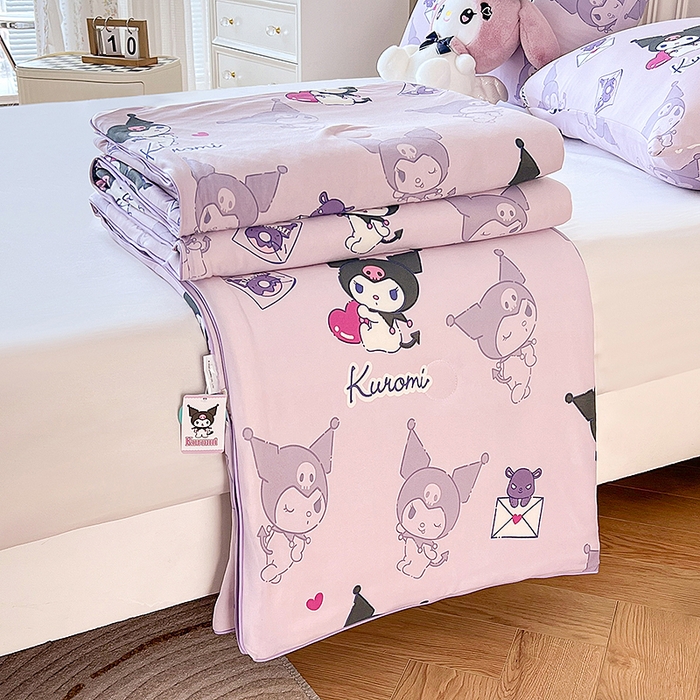 91家纺网 家纺一手货源 找家纺 天瑜家纺 2024新款三丽鸥针织夏被 库洛米