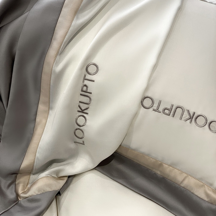 91家纺网 家纺一手货源 找家纺 优悦生活馆 宽边拼角冰丝刺绣四件套-仰望 仰望-白