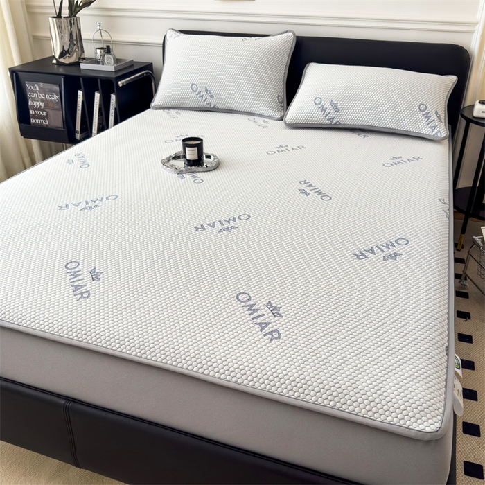 91家纺网 家纺一手货源 找家纺 叠派家纺 2024新款抗菌冰豆豆床笠款凉席-皇冠 皇冠-冰豆绿