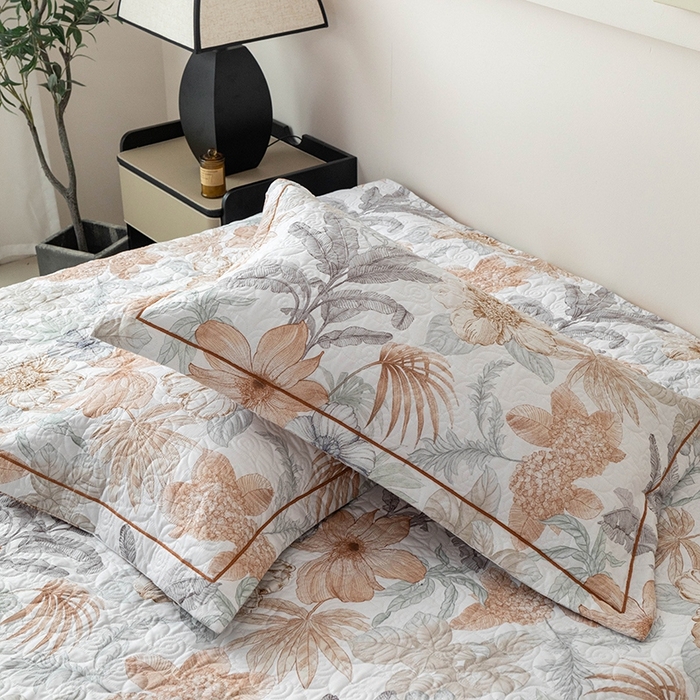 91家纺网 家纺一手货源 找家纺 优乐家纺 2025新款全棉斜纹13376宽边枕头套 春意盎然