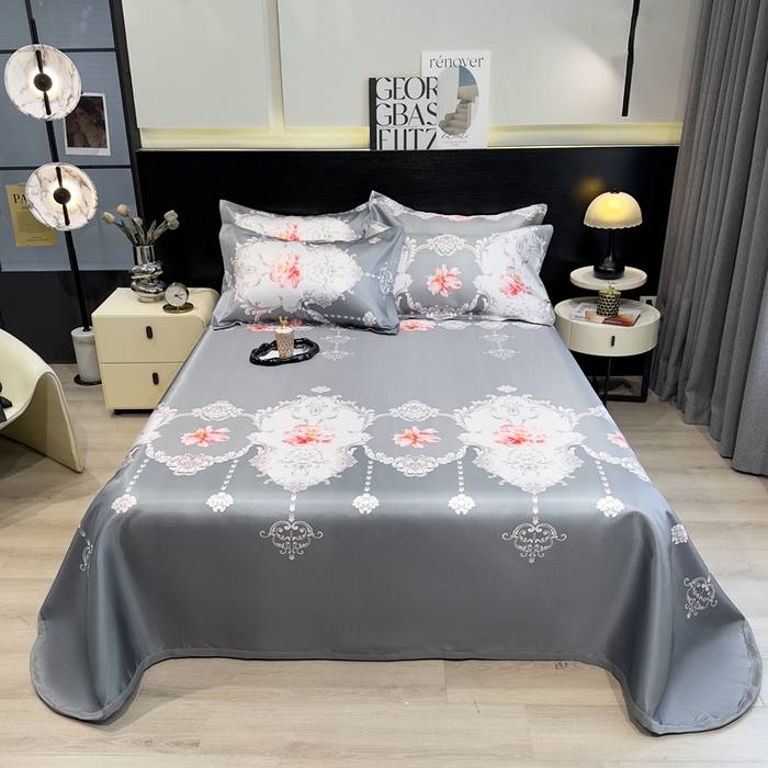 91家纺网 家纺一手货源 找家纺 柏薇 2024新款冰丝床单款凉席三件套 初夏