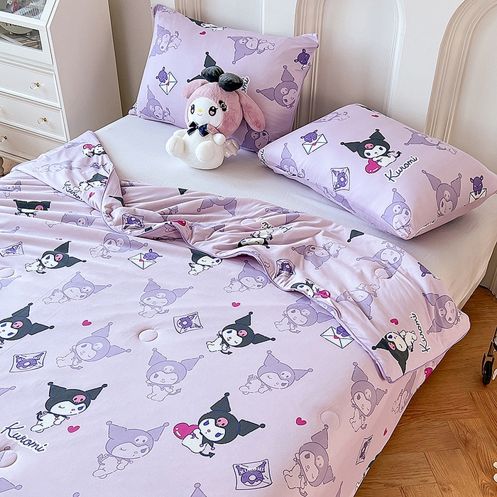 91家纺网 家纺一手货源 找家纺 天瑜家纺 2024新款三丽鸥针织夏被 库洛米