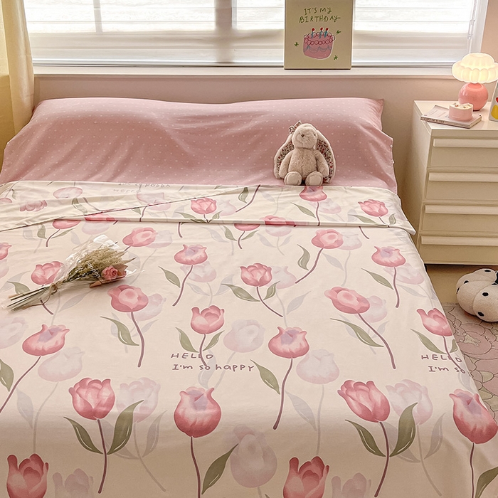 91家纺网 家纺一手货源 找家纺 绵庭家纺 2024新款全棉印花隔脏睡袋 花梦里