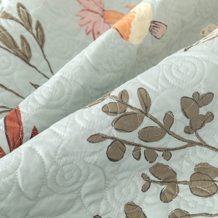 91家纺网 家纺一手货源 找家纺 优乐家纺 2025新款纯棉印花夹棉系列四件套-纽扣款 南薇-兰