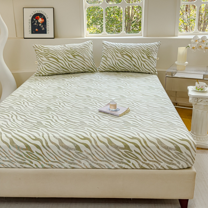 91家纺网 家纺一手货源 找家纺 金丝鸟家纺 2024新款成人款A类老粗布床笠 斑驳