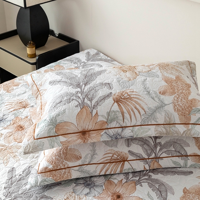 91家纺网 家纺一手货源 找家纺 优乐家纺 2025新款全棉斜纹13376宽边枕头套 春意盎然