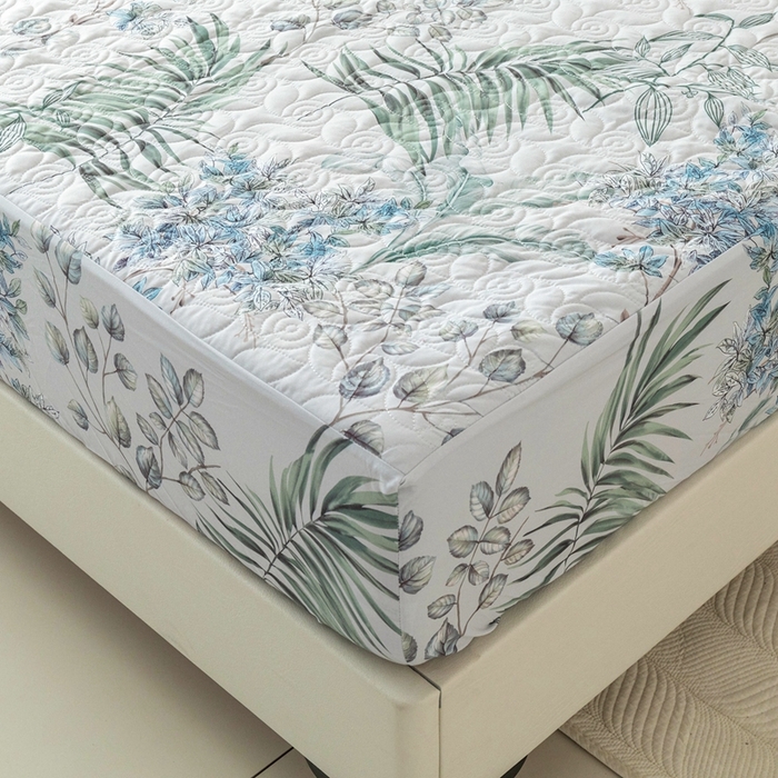 91家纺网 家纺一手货源 找家纺 优乐家纺 2025新款纯棉印花夹棉床笠三件套系列-纽扣款 早春