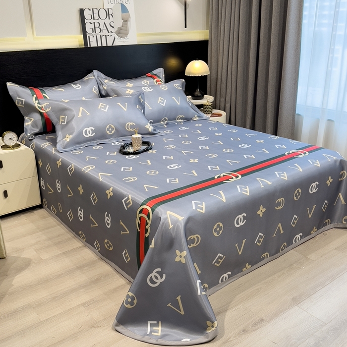 91家纺网 家纺一手货源 找家纺 柏薇 2024新款冰丝床单款凉席三件套 时尚贵族