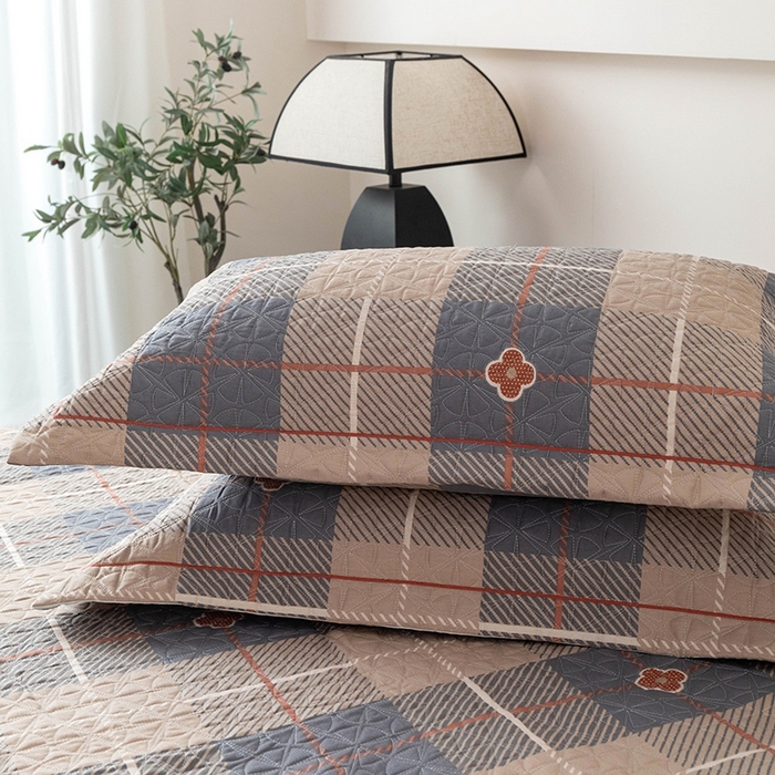 91家纺网 家纺一手货源 找家纺 优乐家纺 2025新款全棉斜纹13376宽边枕头套 博尔-咖