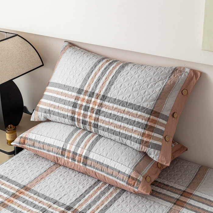 91家纺网 家纺一手货源 找家纺 优乐家纺 2025新款纯棉印花夹棉枕套系列-纽扣款 慕斯