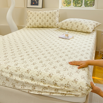 金丝鸟家纺 2024新款成人款A类老粗布床笠 蔷薇