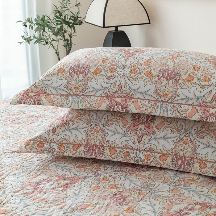 91家纺网 家纺一手货源 找家纺 优乐家纺 2025新款全棉斜纹13376宽边枕头套 普卡拉-红