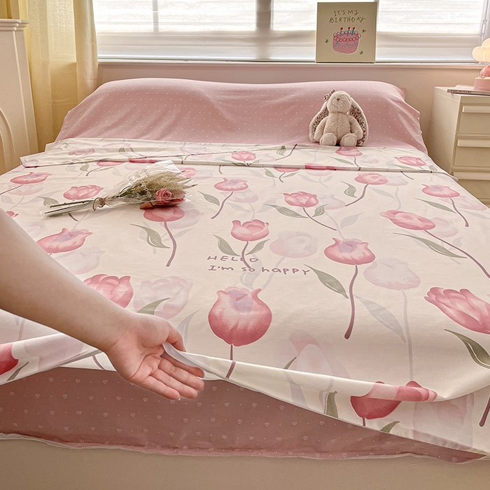 91家纺网 家纺一手货源 找家纺 绵庭家纺 2024新款全棉印花隔脏睡袋 花梦里