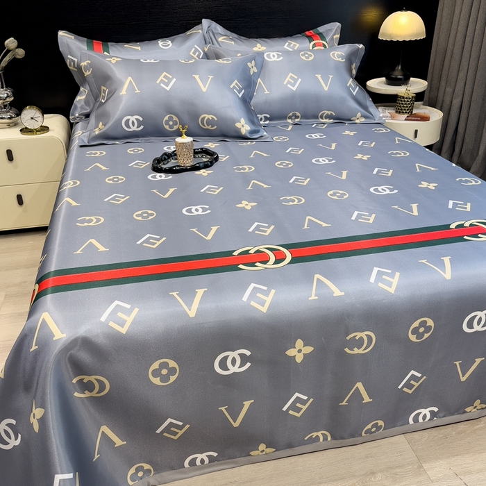 91家纺网 家纺一手货源 找家纺 柏薇 2024新款冰丝床单款凉席三件套 时尚贵族