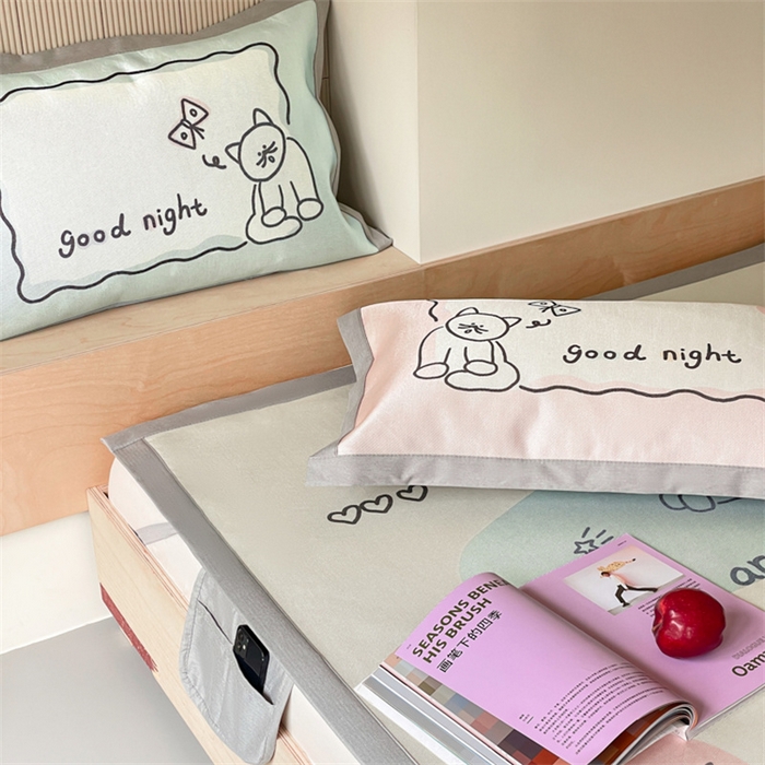 91家纺网 家纺一手货源 找家纺 圆岛家纺 2024新款900D卡通冰丝养生席 五彩小咪