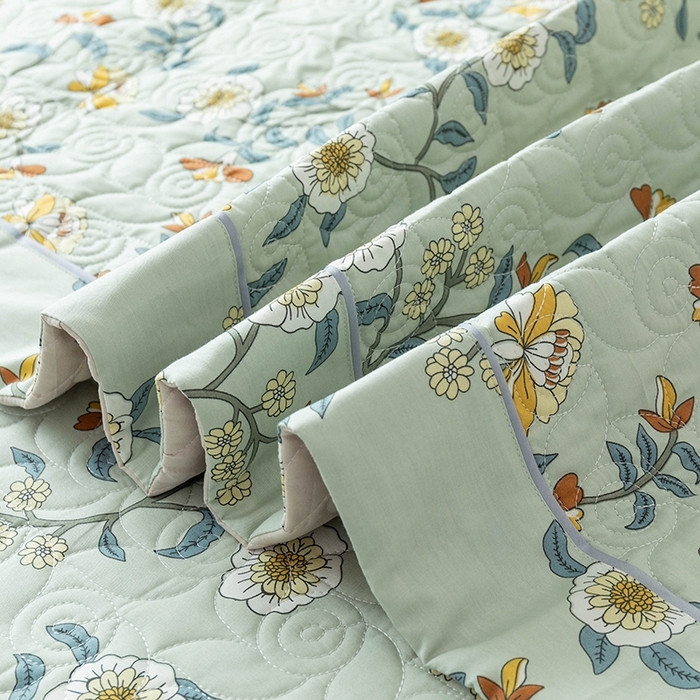 91家纺网 家纺一手货源 找家纺 优乐家纺 2025新款全棉斜纹13376宽边枕套床盖三件套 朵唯