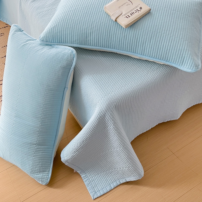 91家纺网 家纺一手货源 找家纺 （总）羽爱家纺 2024新款双面纯色全棉水洗床盖