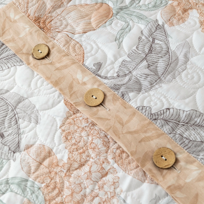 91家纺网 家纺一手货源 找家纺 优乐家纺 2025新款纯棉印花夹棉系列四件套-纽扣款 春意盎然