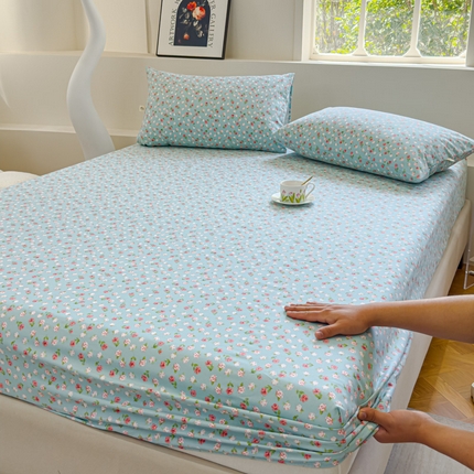 金丝鸟家纺 2024新款成人款A类老粗布床笠 小玫瑰