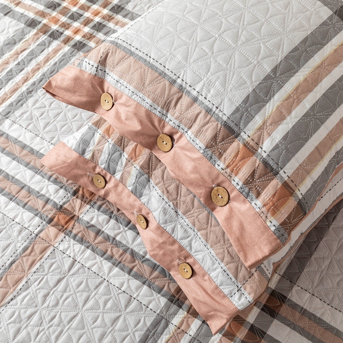 91家纺网 家纺一手货源 找家纺 优乐家纺 2025新款纯棉印花夹棉枕套系列-纽扣款 慕斯