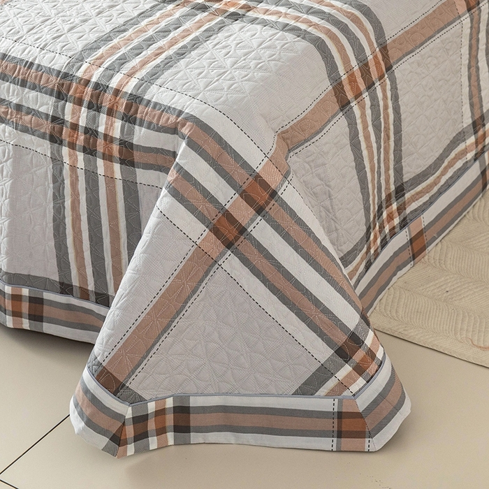 91家纺网 家纺一手货源 找家纺 优乐家纺 2025新款全棉斜纹13376宽边枕套床盖三件套 慕斯