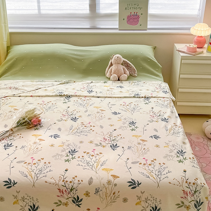 91家纺网 家纺一手货源 找家纺 绵庭家纺 2024新款全棉印花隔脏睡袋 东篱桔梗