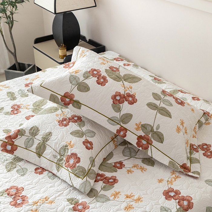 91家纺网 家纺一手货源 找家纺 优乐家纺 2025新款全棉斜纹13376宽边枕头套 花颜悦色