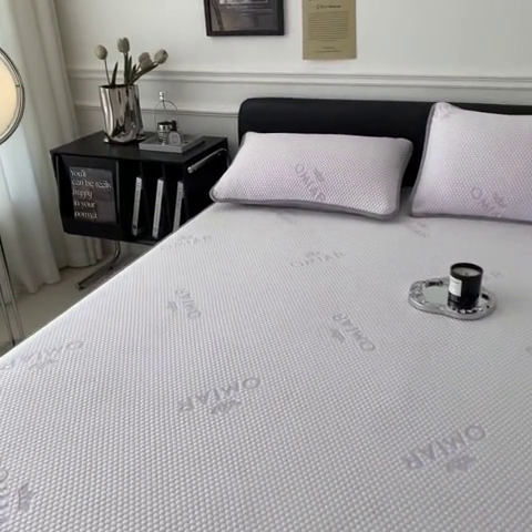 91家纺网 家纺一手货源 找家纺 叠派家纺 2024新款抗菌冰豆豆床笠款凉席-皇冠 皇冠-冰藤紫