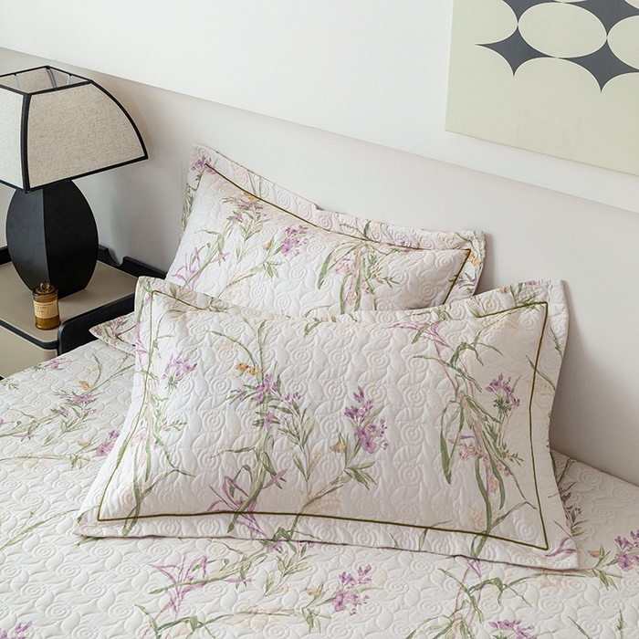 91家纺网 家纺一手货源 找家纺 优乐家纺 2025新款全棉斜纹13376宽边枕头套 迷雾