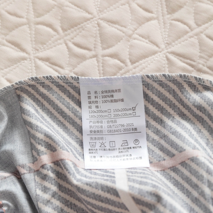 91家纺网 家纺一手货源 找家纺 优乐家纺 2025新款纯棉印花夹棉床笠三件套系列-纽扣款 博尔-咖
