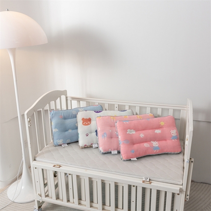 91家纺网 家纺一手货源 找家纺 （总）亦帆 2024新款儿童卡通全棉枕头六层纱布纯棉婴儿枕针织定型枕