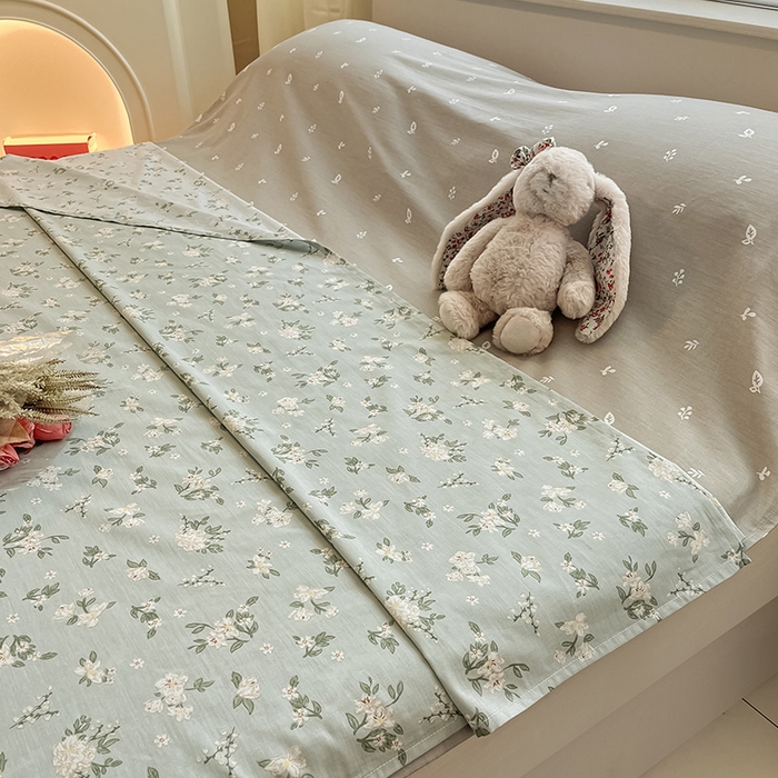 91家纺网 家纺一手货源 找家纺 绵庭家纺 2024新款全棉印花隔脏睡袋 盛夏茶花