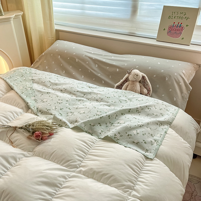 91家纺网 家纺一手货源 找家纺 绵庭家纺 2024新款全棉印花隔脏睡袋 盛夏茶花