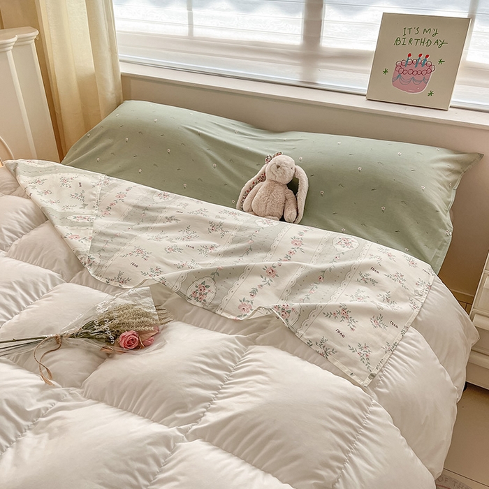 91家纺网 家纺一手货源 找家纺 绵庭家纺 2024新款全棉印花隔脏睡袋 娴静小花