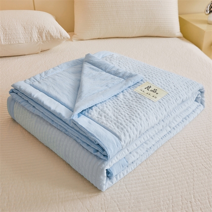 91家纺网 家纺一手货源 找家纺 换种生活 2024新款良品款泡泡棉夏被 天蓝
