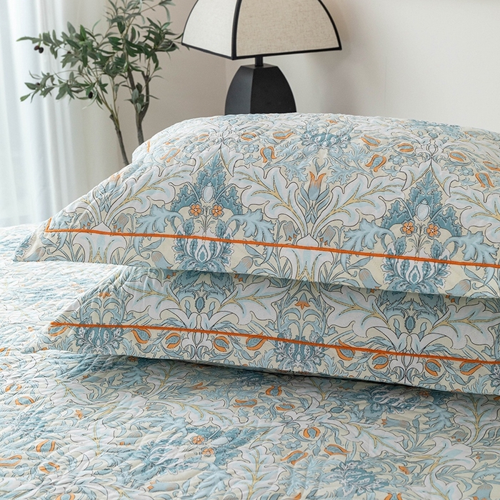 91家纺网 家纺一手货源 找家纺 优乐家纺 2025新款全棉斜纹13376宽边枕头套 普卡拉-兰