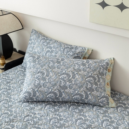 优乐家纺 2025新款纯棉印花夹棉枕套系列-纽扣款 波西米亚