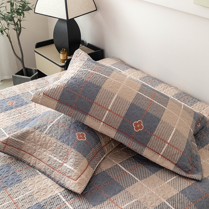 91家纺网 家纺一手货源 找家纺 优乐家纺 2025新款全棉斜纹13376宽边枕头套 博尔-咖