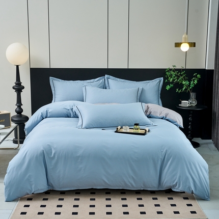 91家纺网 家纺一手货源 找家纺 （总）三沁家居 2024新款纯色简约精梳长绒棉四件套全棉四件套直播