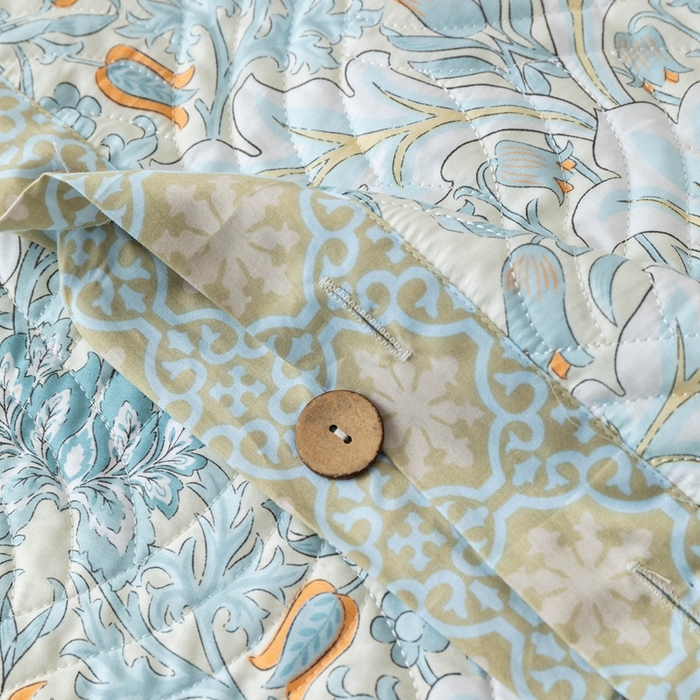 91家纺网 家纺一手货源 找家纺 优乐家纺 2025新款纯棉印花夹棉系列四件套-纽扣款 普卡拉-兰