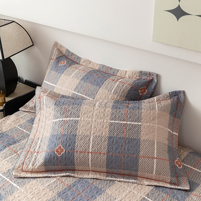 91家纺网 家纺一手货源 找家纺 优乐家纺 2025新款全棉斜纹13376宽边枕头套 博尔-咖