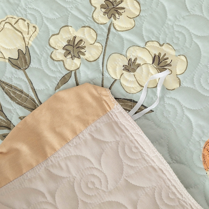 91家纺网 家纺一手货源 找家纺 优乐家纺 2025新款全棉斜纹13376单层被套夹棉床盖款四件套 南薇-兰