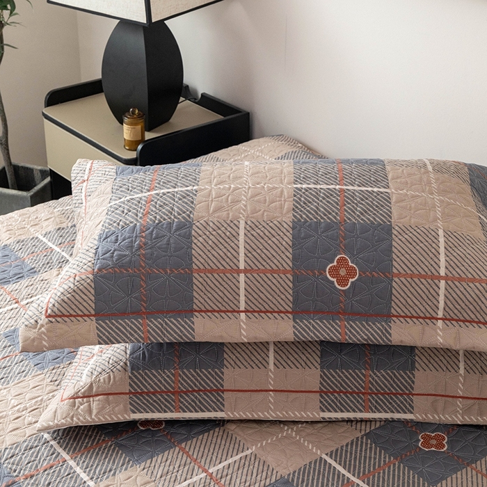 91家纺网 家纺一手货源 找家纺 优乐家纺 2025新款全棉斜纹13376宽边枕头套 博尔-咖