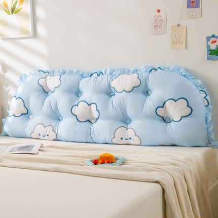 91家纺网 家纺一手货源 找家纺 （总）碧尔家居 2025新款晚风系列水洗棉床头靠垫软包护腰大靠背防撞床上靠枕