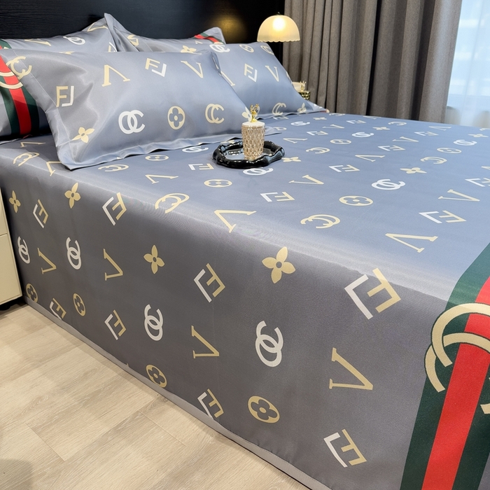 91家纺网 家纺一手货源 找家纺 柏薇 2024新款冰丝床单款凉席三件套 时尚贵族